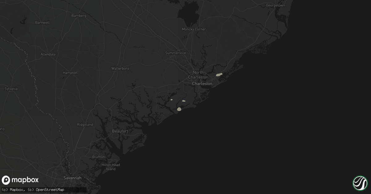 Hail map in Johns Island, SC on July 12, 2026