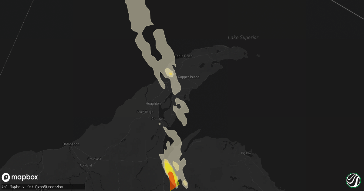 Hail map in Lake Linden, MI on July 12, 2026