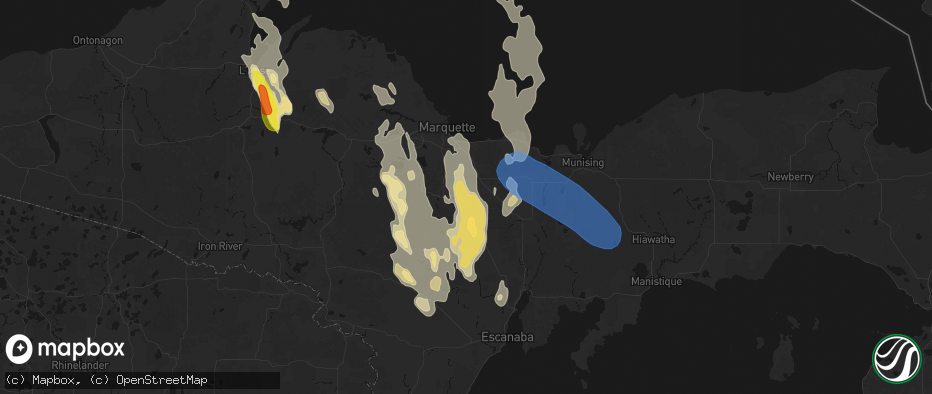 Hail map in Little Lake, MI on July 12, 2026