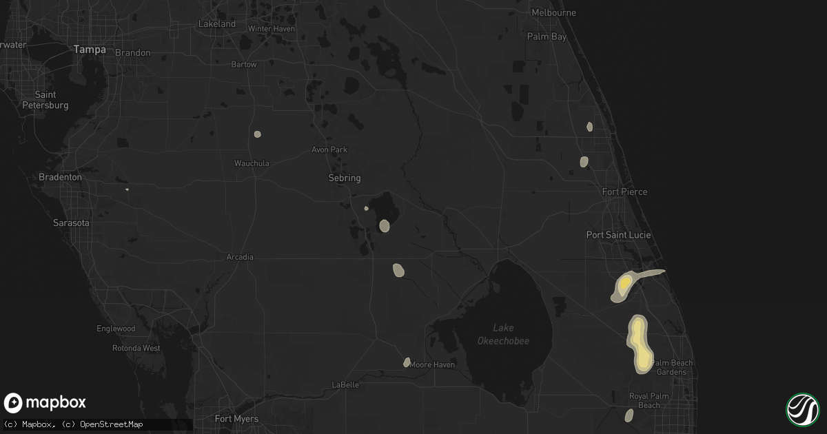 Hail map in Lorida, FL on July 12, 2026