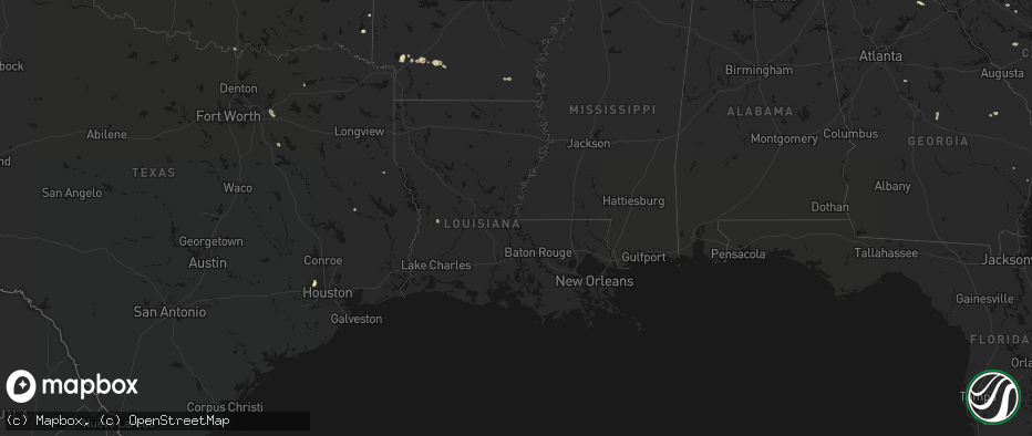 Hail map in Louisiana on July 12, 2026