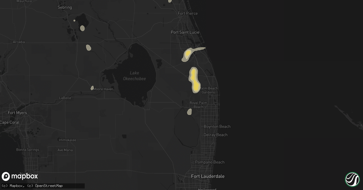 Hail map in Loxahatchee, FL on July 12, 2026