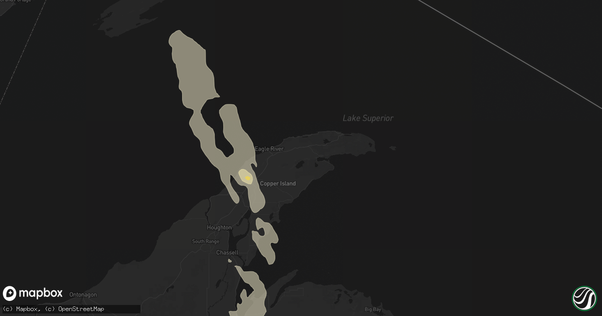 Hail map in Mohawk, MI on July 12, 2026