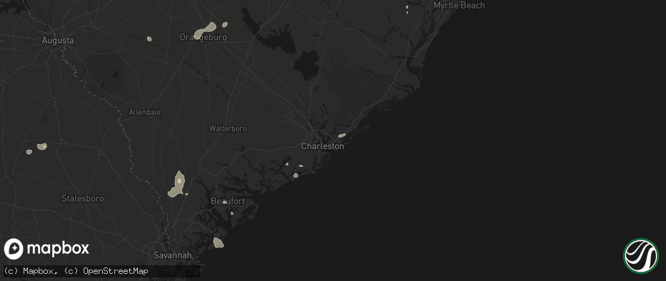 Hail map in Mount Pleasant, SC on July 12, 2026