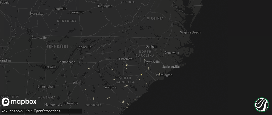 Hail map in North Carolina on July 12, 2026