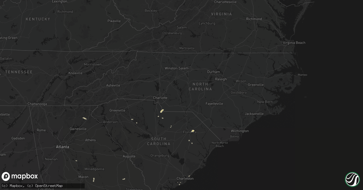 Hail map in North Carolina on July 12, 2026