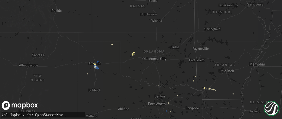 Hail map in Oklahoma on July 12, 2026