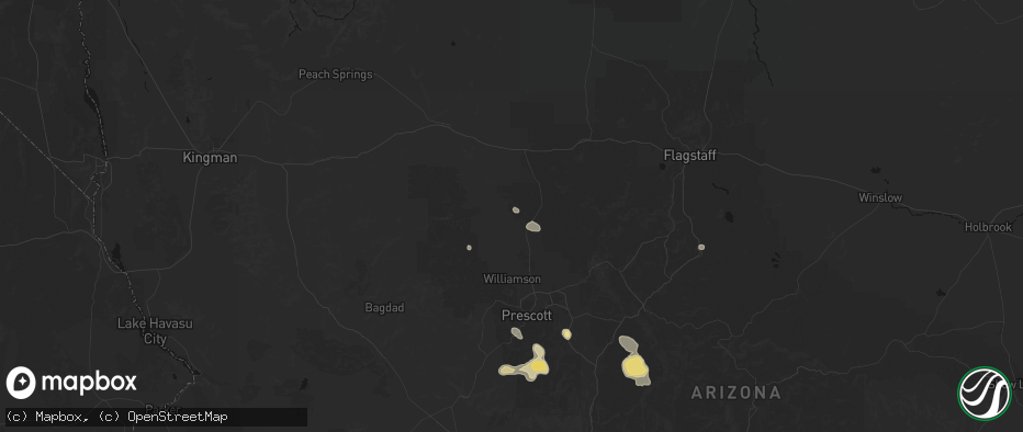 Hail map in Paulden, AZ on July 12, 2026