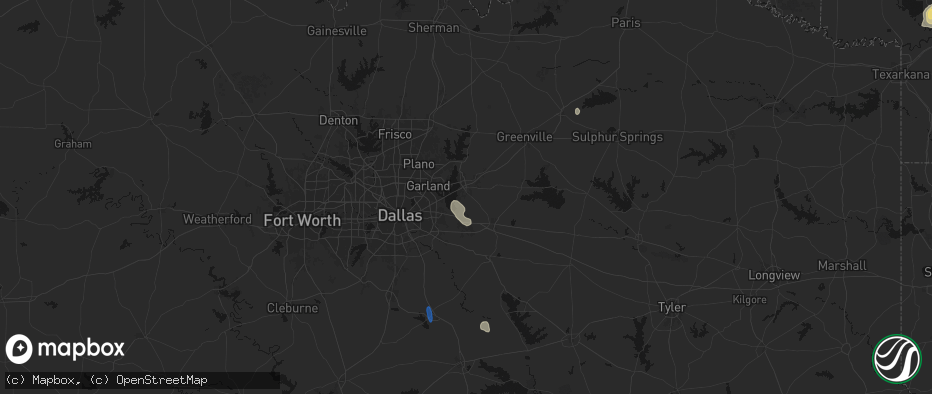 Hail map in Rockwall, TX on July 12, 2026