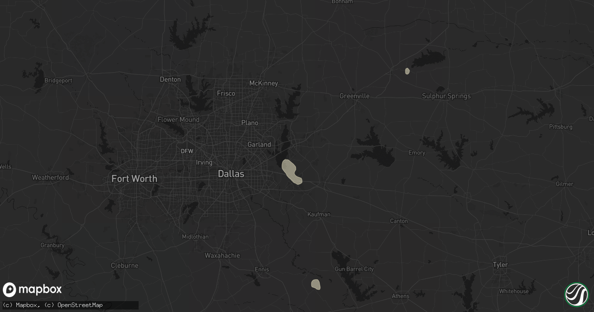 Hail map in Rockwall, TX on July 12, 2026