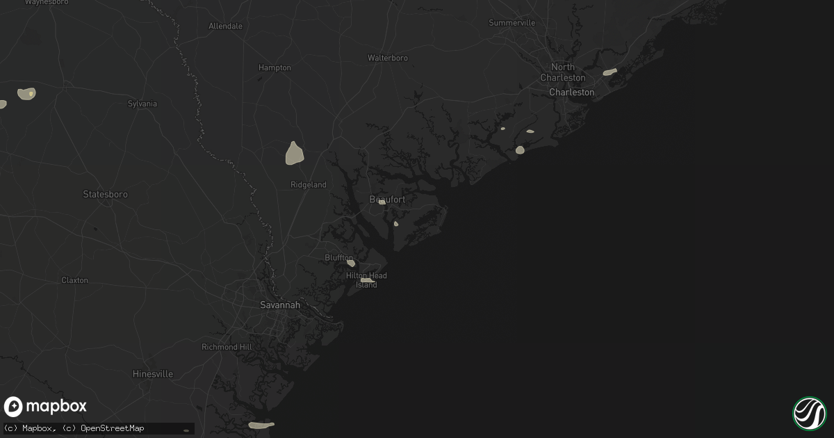 Hail map in Saint Helena Island, SC on July 12, 2026