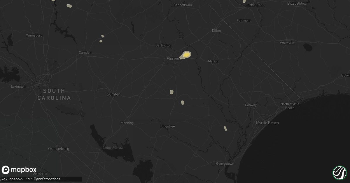 Hail map in Scranton, SC on July 12, 2026