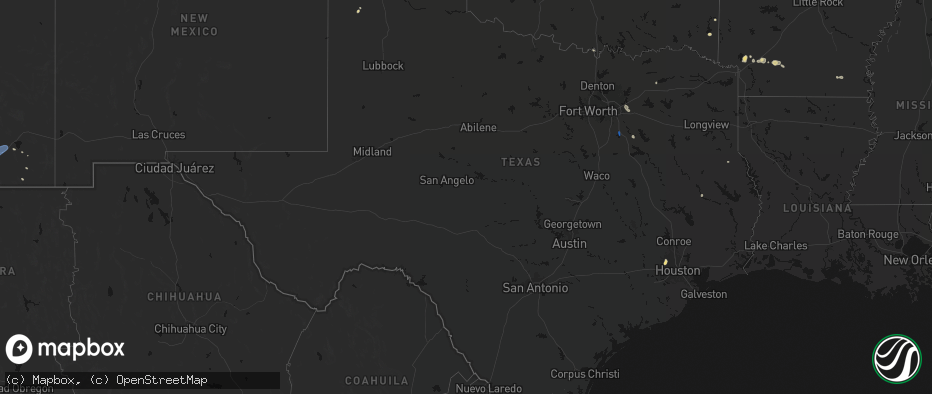 Hail map in Texas on July 12, 2026