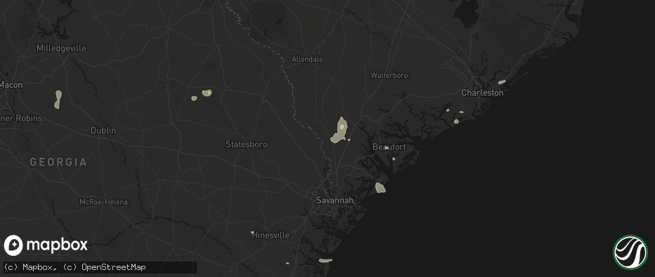 Hail map in Tillman, SC on July 12, 2026