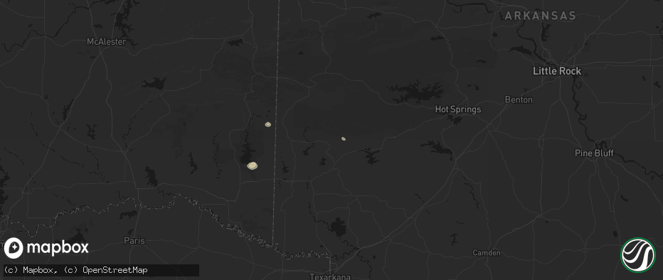 Hail map in Umpire, AR on July 12, 2026