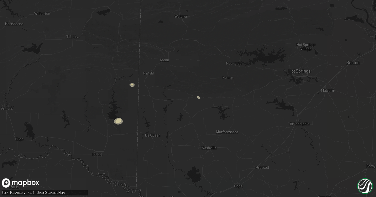 Hail map in Umpire, AR on July 12, 2026