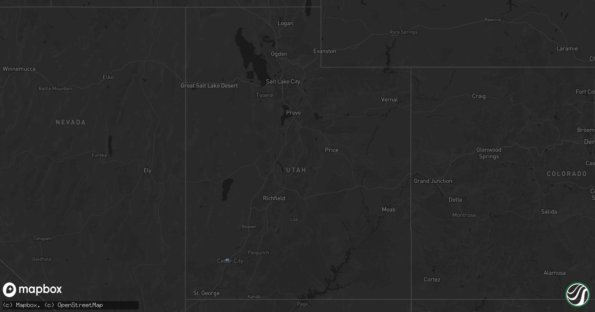 Hail map in Utah on July 12, 2026