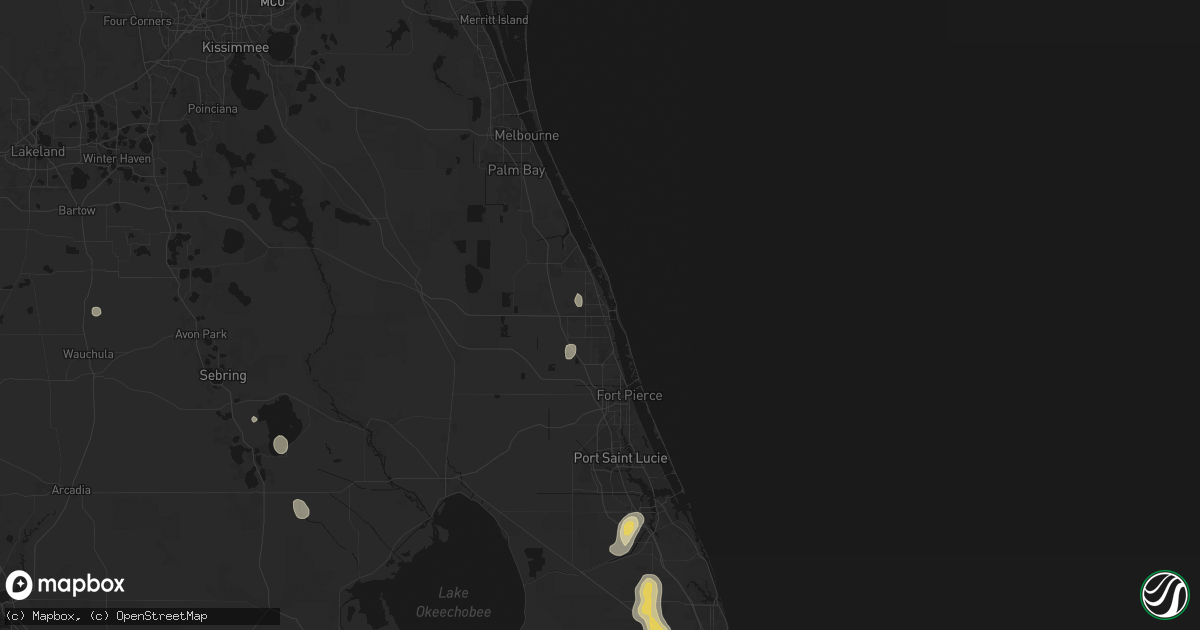 Hail map in Vero Beach, FL on July 12, 2026