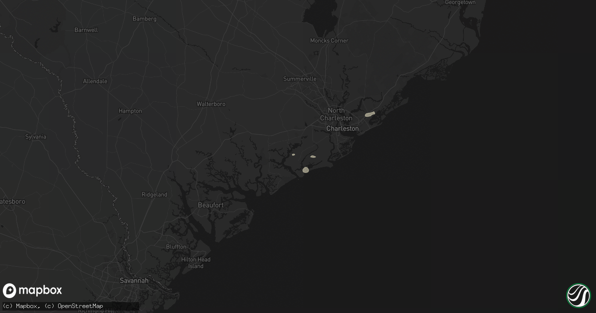 Hail map in Wadmalaw Island, SC on July 12, 2026