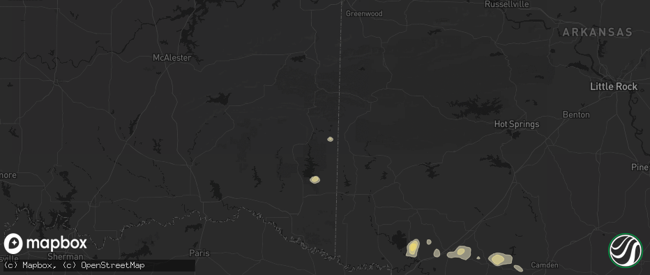 Hail map in Watson, OK on July 12, 2026