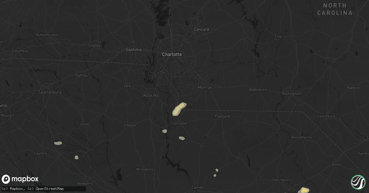 Hail map in Waxhaw, NC on July 12, 2026