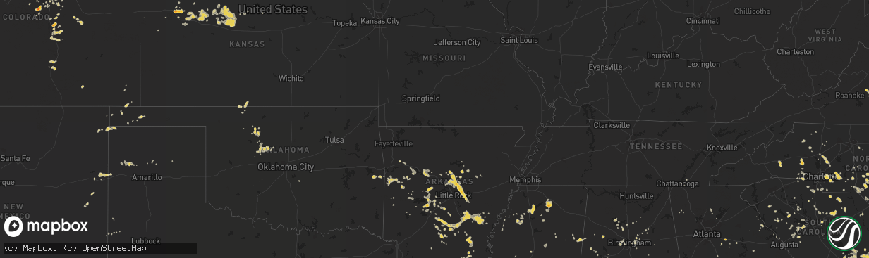 Hail map on July 13, 2011