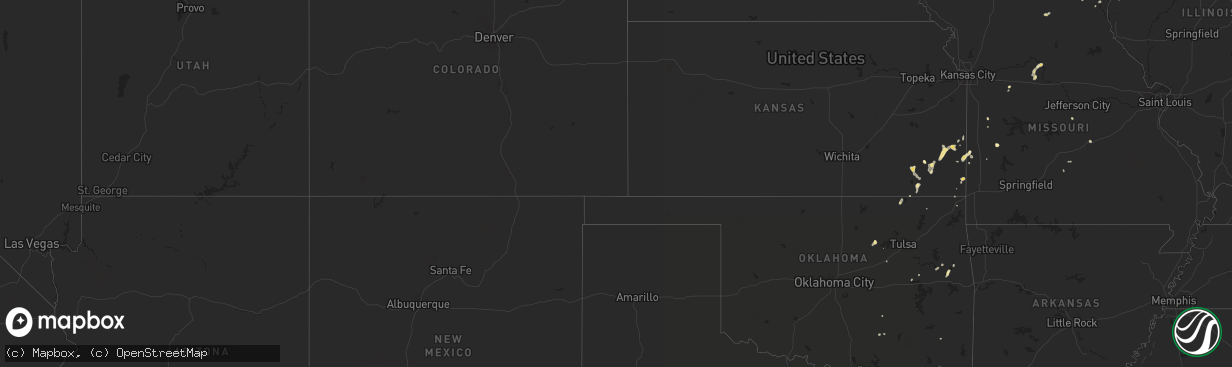 Hail map in Kansas on July 13, 2012