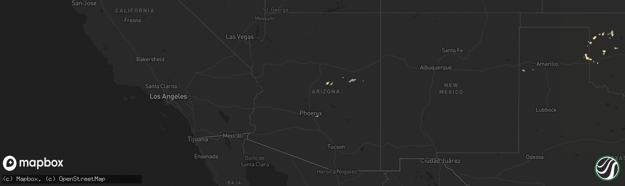 Hail map in Arizona on July 13, 2014