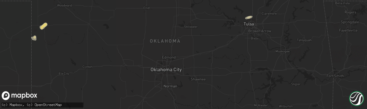 Hail map in Arnett, OK on July 13, 2014