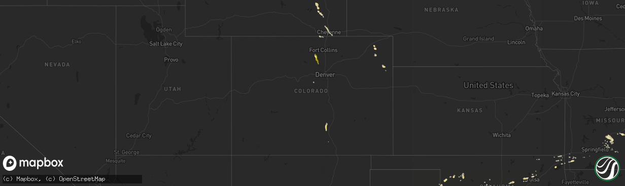 Hail map in Colorado on July 13, 2014