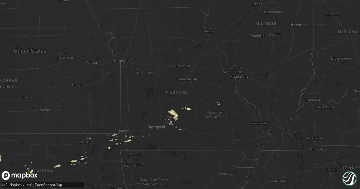 Hail map in Missouri on July 13, 2014