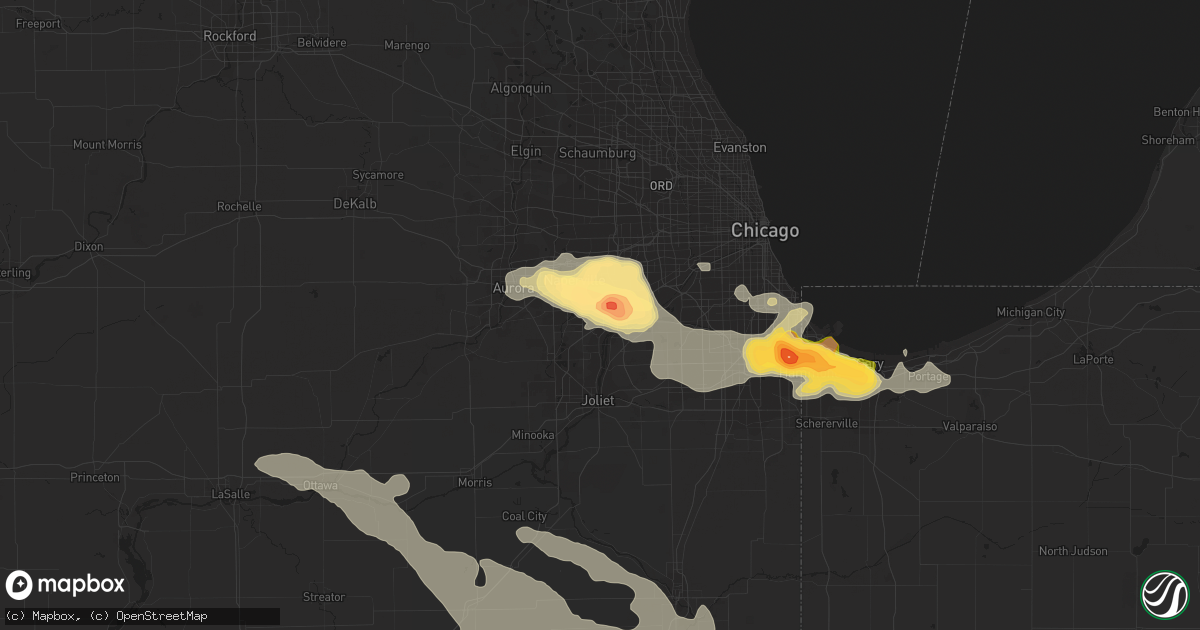 Hail map in Bolingbrook, IL on July 13, 2015