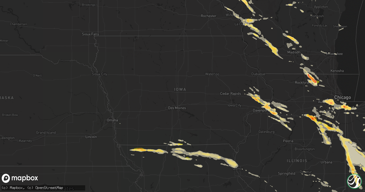 Hail map in Iowa on July 13, 2015
