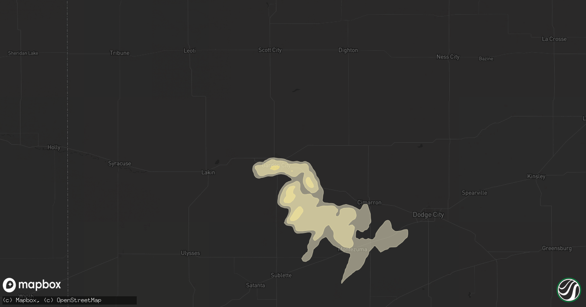 Hail map in Garden City, KS on July 13, 2016