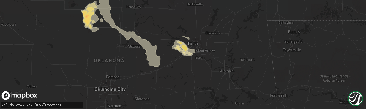 Hail map in Sapulpa, OK on July 13, 2016