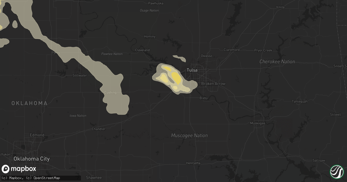 Hail map in Sapulpa, OK on July 13, 2016