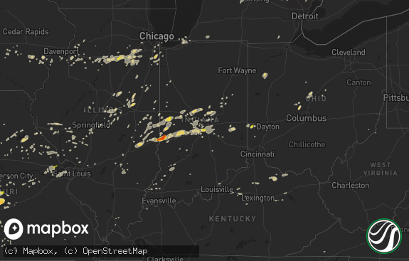 Hail map preview on 07-13-2016