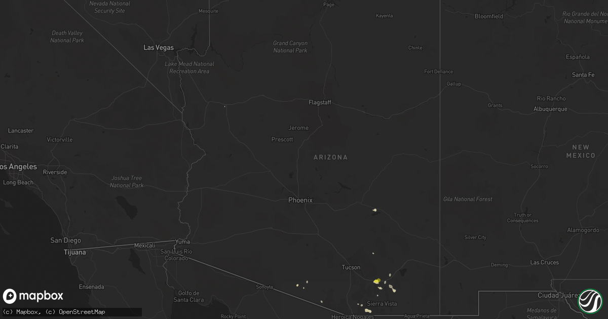 Hail map in Arizona on July 13, 2017