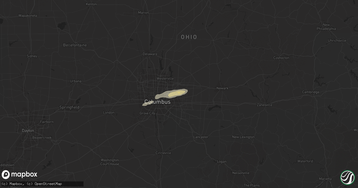 Hail map in Blacklick, OH on July 13, 2017