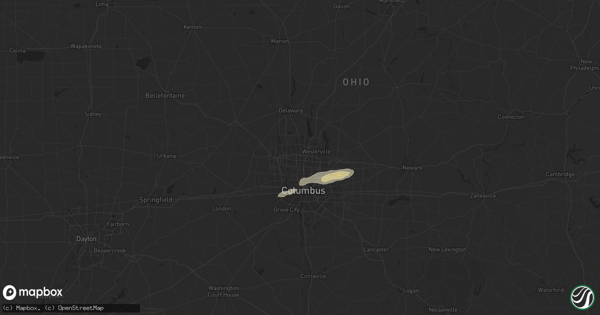 Hail map in Columbus, OH on July 13, 2017