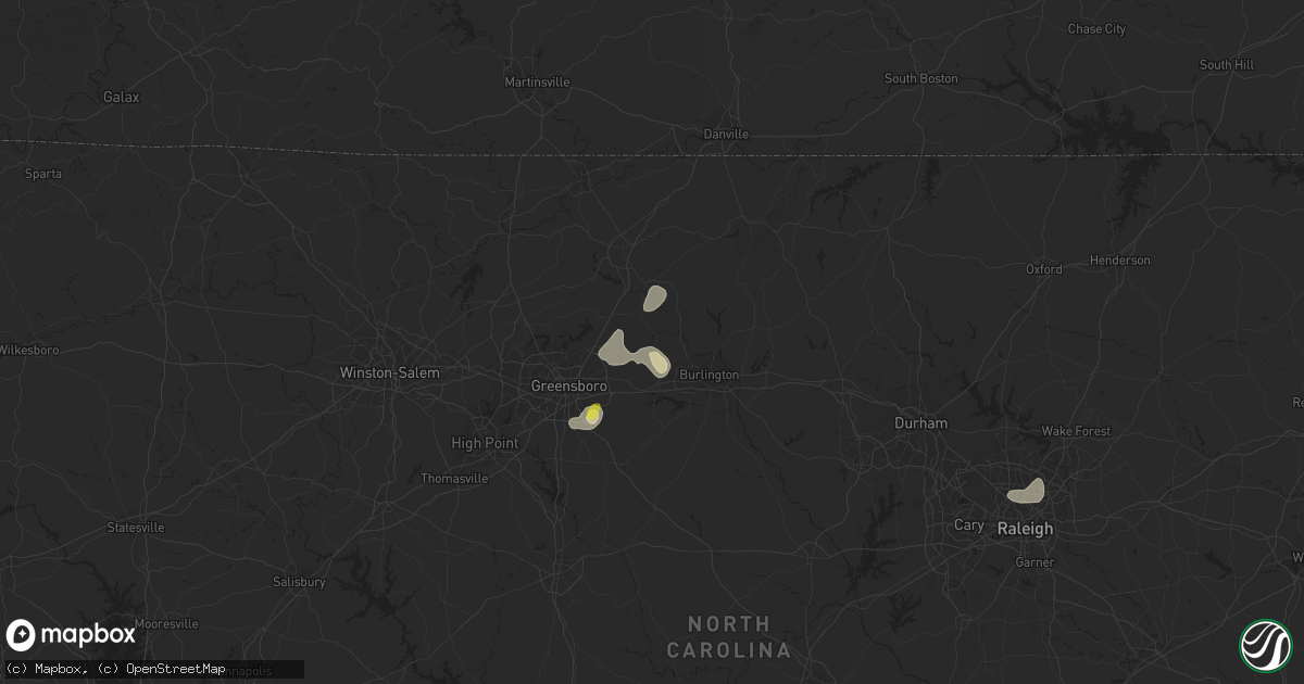 Hail map in Gibsonville, NC on July 13, 2017