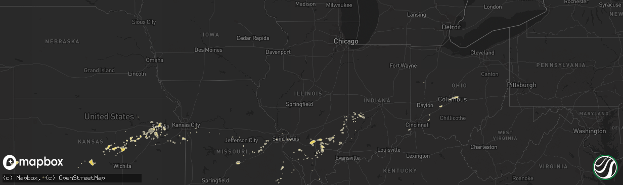 Hail map in Illinois on July 13, 2017