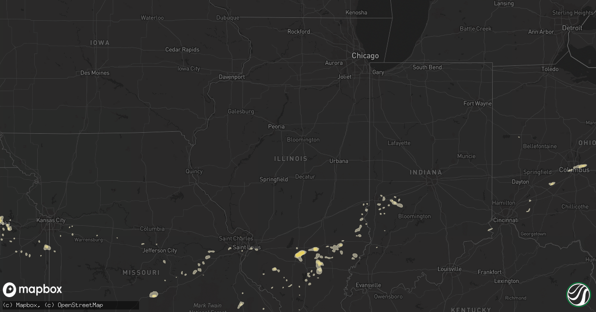 Hail map in Illinois on July 13, 2017