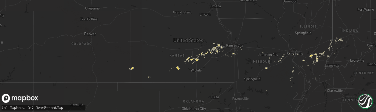 Hail map in Kansas on July 13, 2017