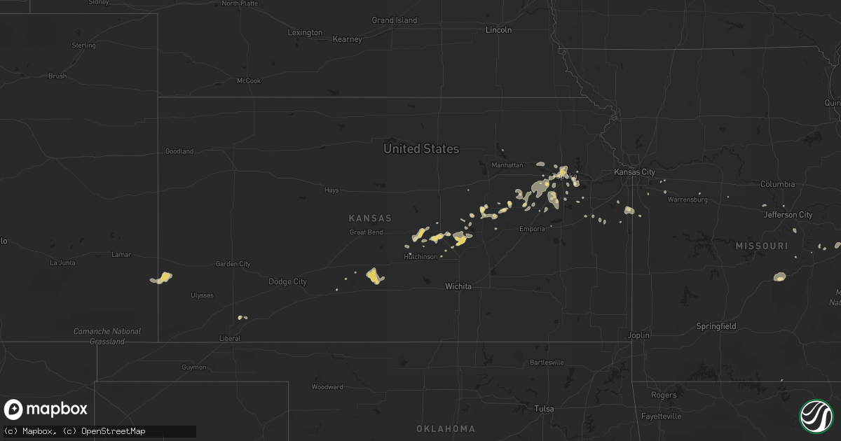 Hail map in Kansas on July 13, 2017