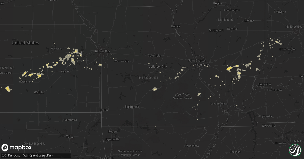 Hail map in Missouri on July 13, 2017
