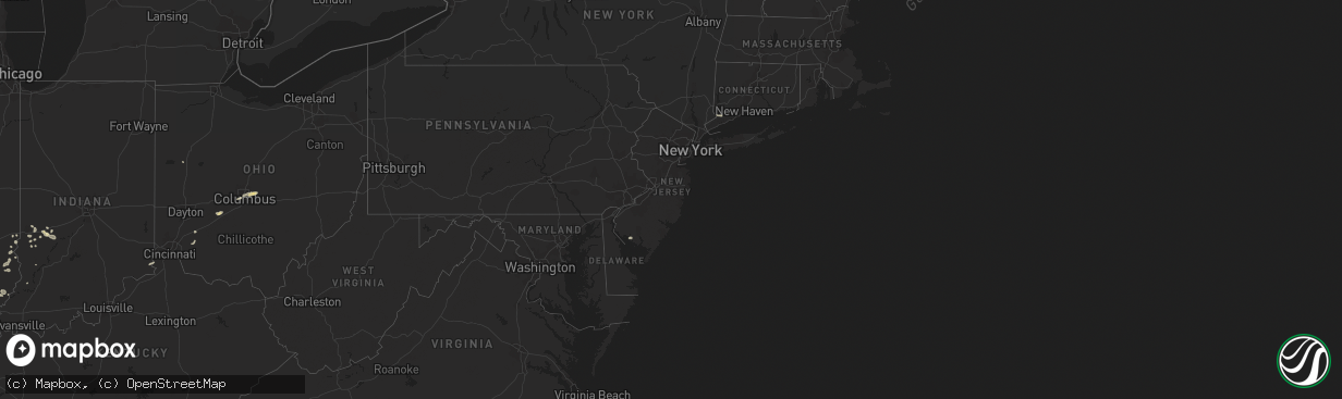 Hail map in New Jersey on July 13, 2017