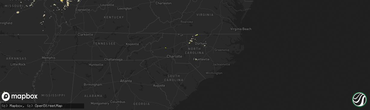 Hail map in North Carolina on July 13, 2017