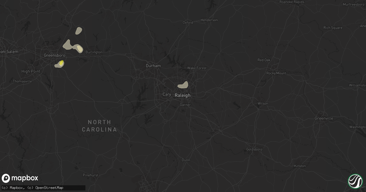 Hail map in Raleigh, NC on July 13, 2017