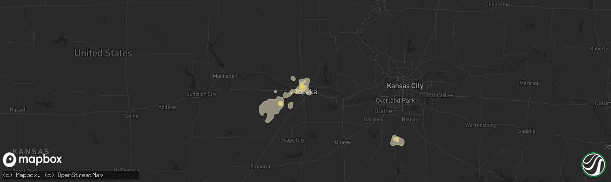 Hail map in Topeka, KS on July 13, 2017